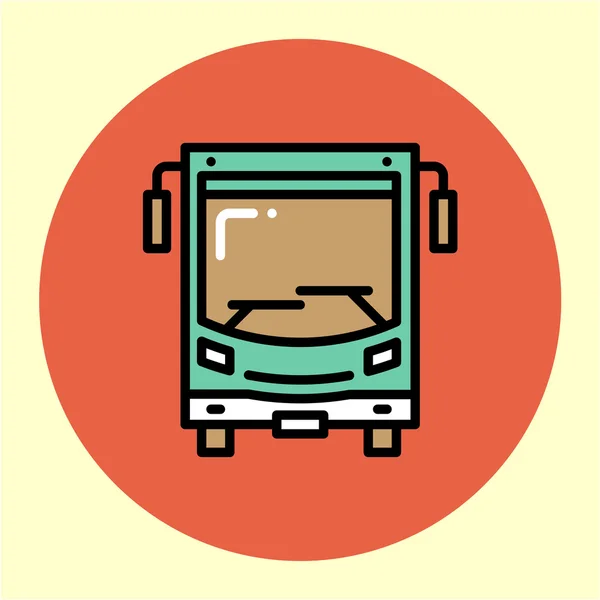 Icono de línea autobús — Vector de stock