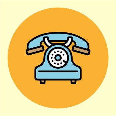 eski telefon renk illüstrasyon 