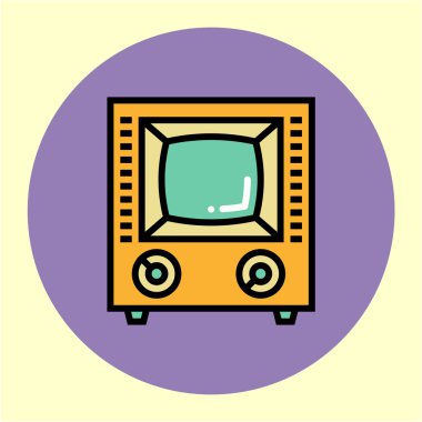 Retro tv renk illüstrasyon 