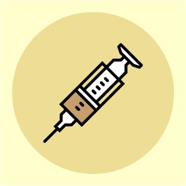 şırınga thinline renk simge yuvarlak