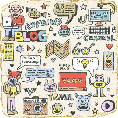 Komik tuhaf Doodle karakterler