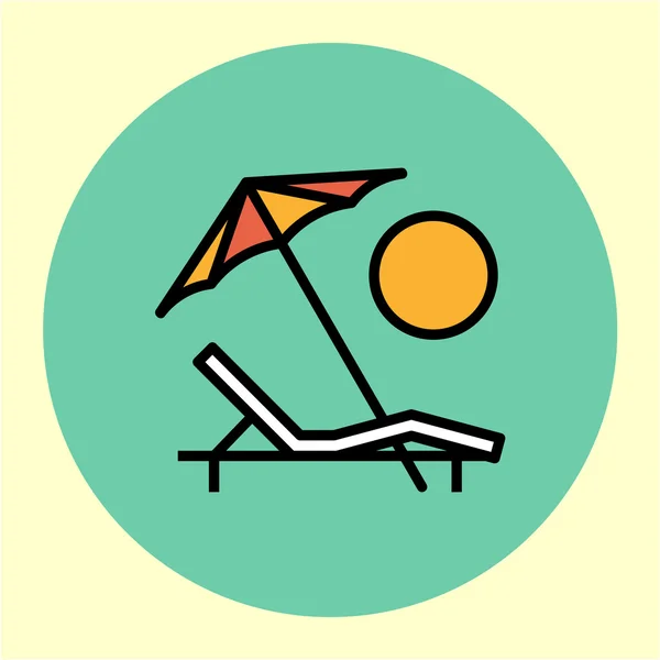 Deck Chair Icon — Stock Vector