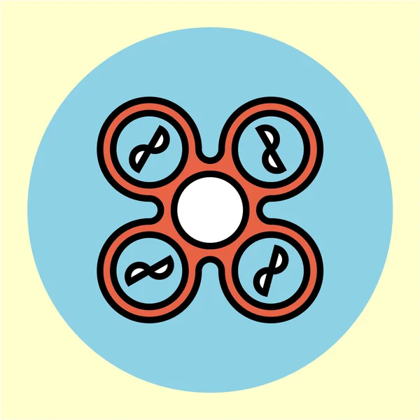 Quadrocopter lijn pictogram — Stockvector