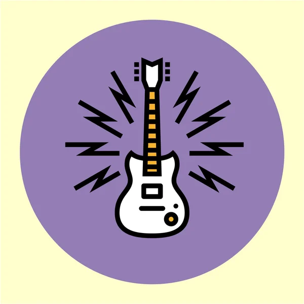 Icône de ligne de guitare — Image vectorielle