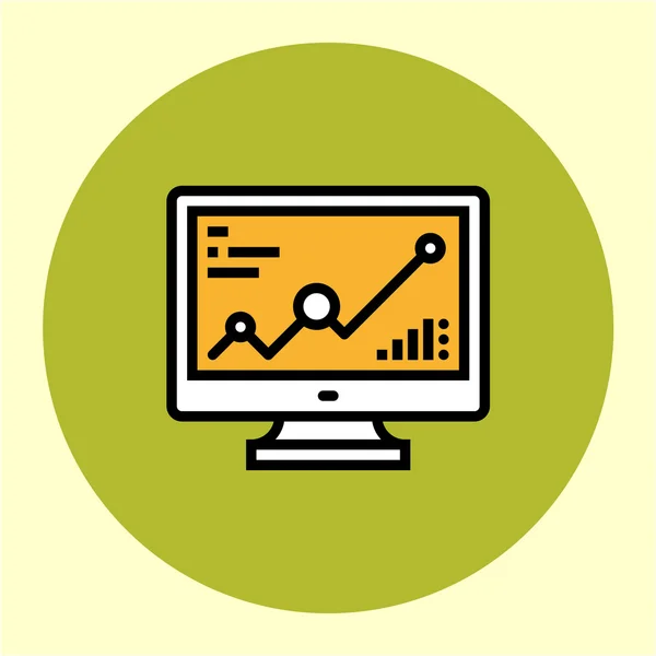 Grafiek op het monitorpictogram — Stockvector