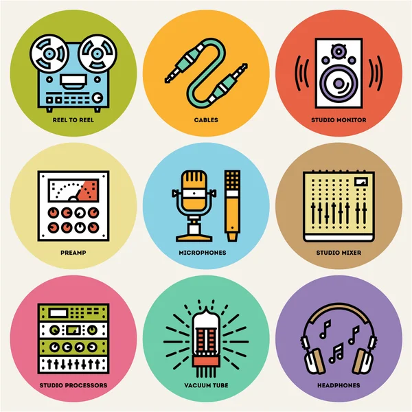 Set of Analog Recording Icon — Stock Vector