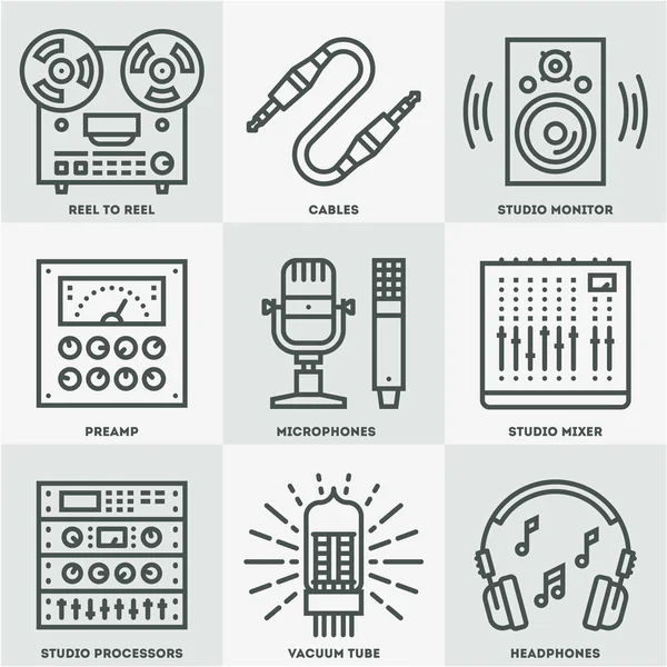 Establecer grabación analógica — Vector de stock