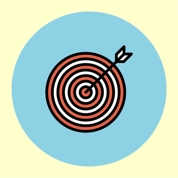 Missie thinline kleur ronde pictogram — Stockvector
