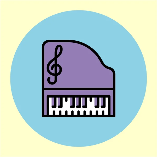 Piano delgada de color redondo icono — Vector de stock