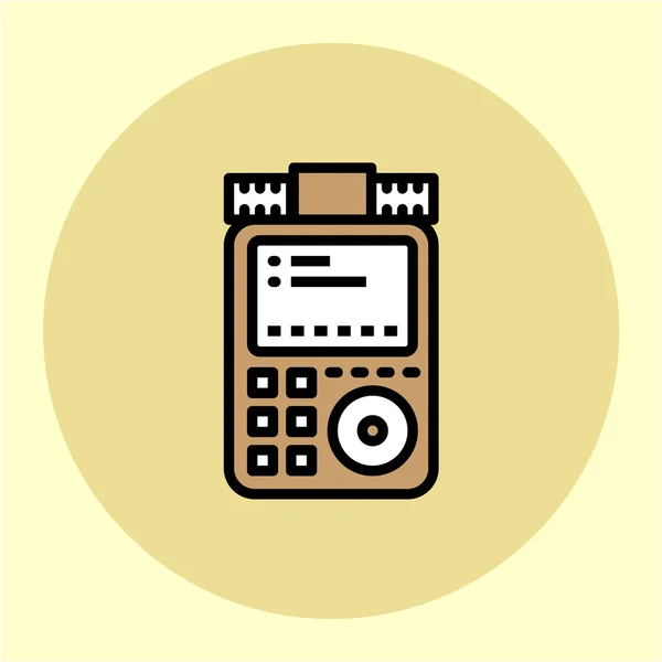 Portable recorder color icon — Stock Vector