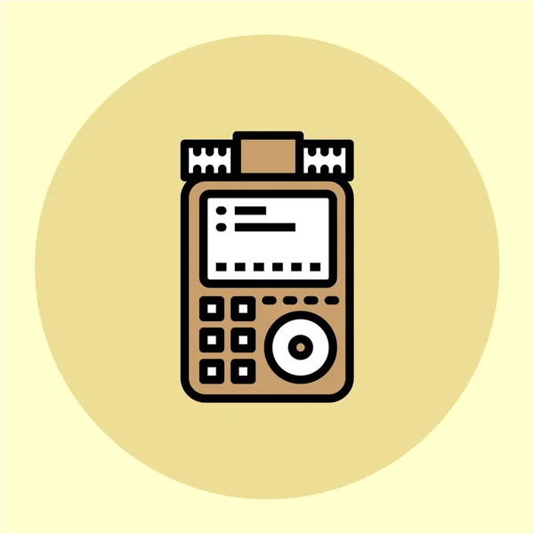 Pictogram van draagbare recorder kleur — Stockvector