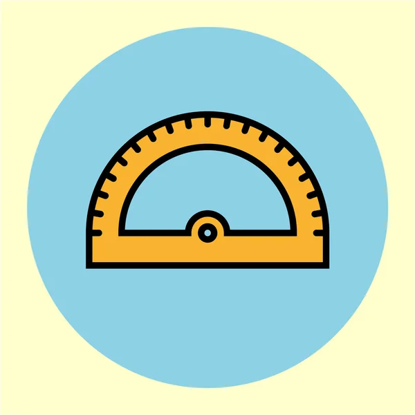 Protractor thinline color icon — Stock Vector