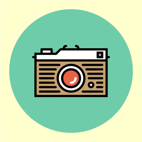 Retro camera color illustration — Stock Vector