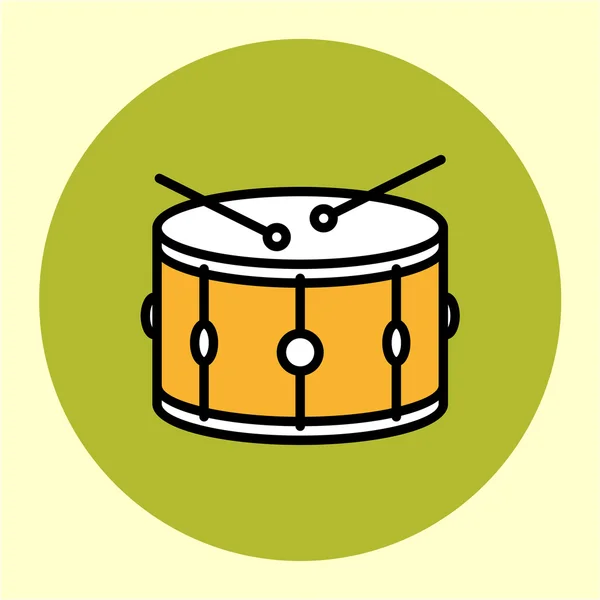 Snare drum thinline icon — Stock Vector