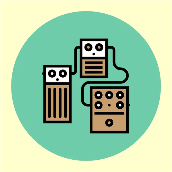 Stompboxes thinline kleur pictogram — Stockvector