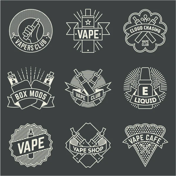 Conjunto de Logotipos de Vape — Vetor de Stock