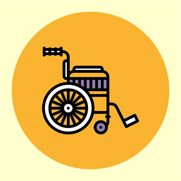 Design de cadeira de rodas plana — Vetor de Stock