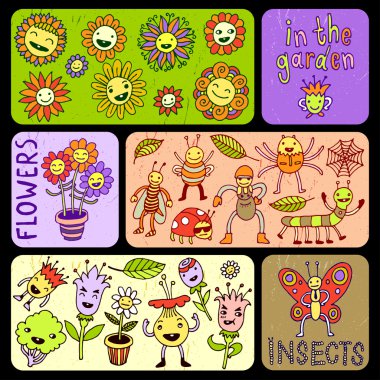 Flowers and insects.