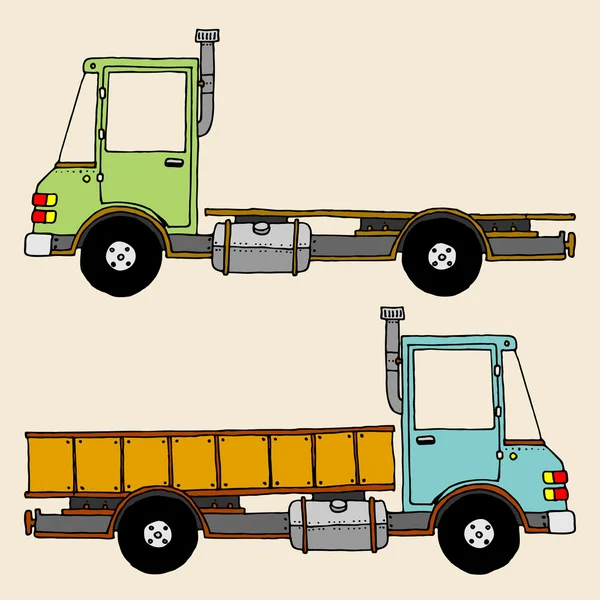 Doodle φορτηγά — Διανυσματικό Αρχείο
