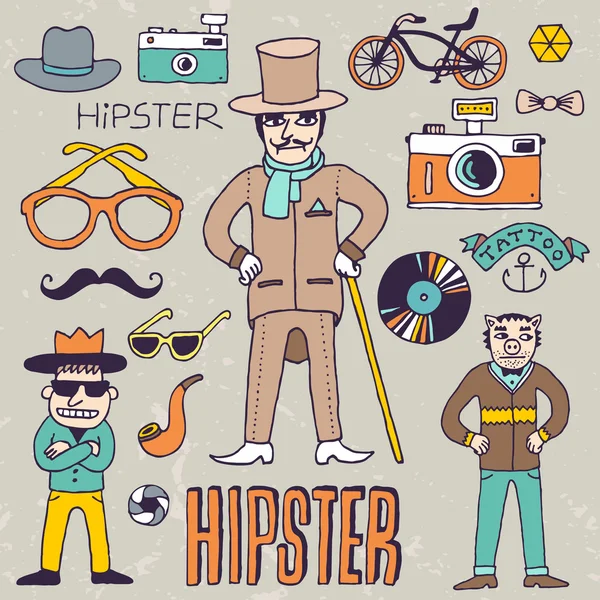 Vintage señor hipster — Archivo Imágenes Vectoriales