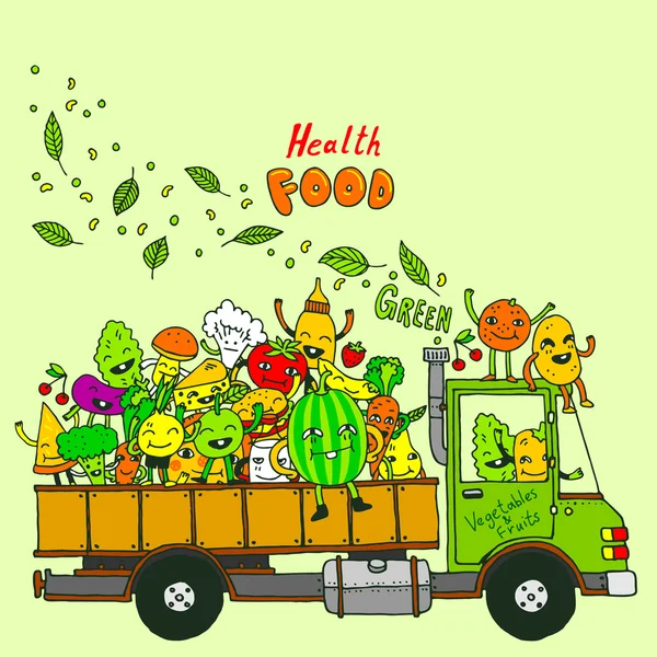 Green food delivery. — Stock Vector