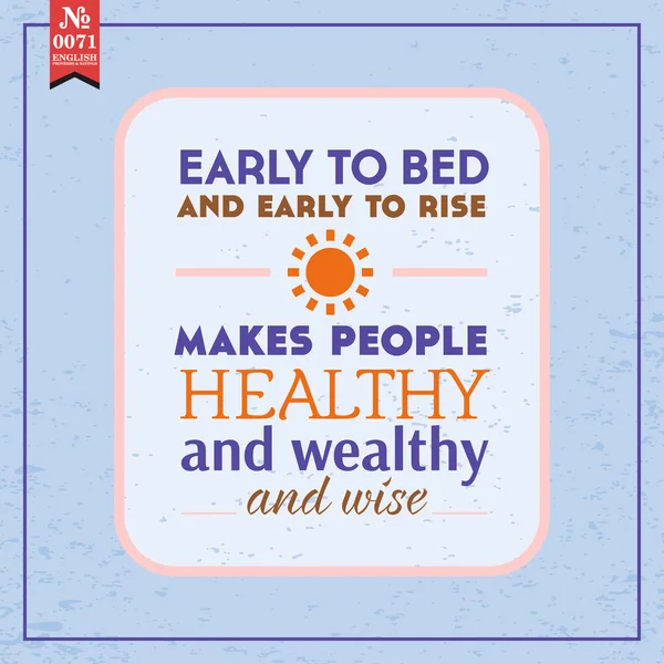 Early to bed and early to rise — Stock Vector