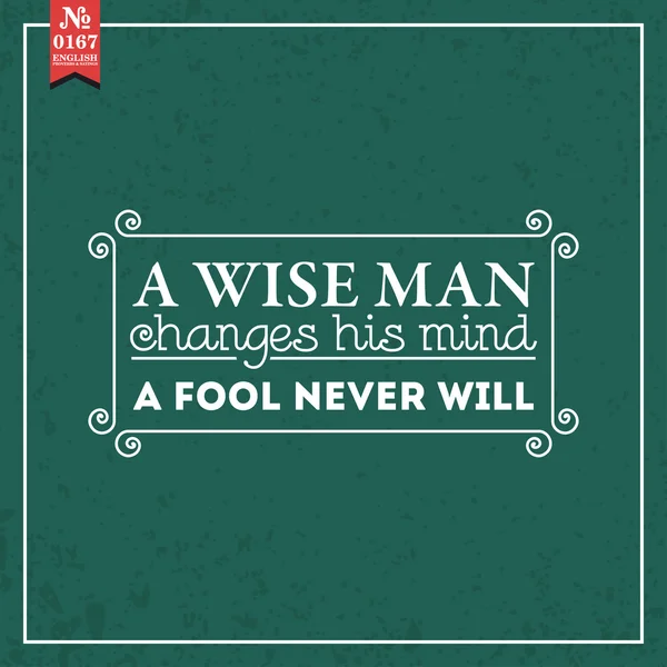 Wise man changes his mind. proverb — Stock Vector