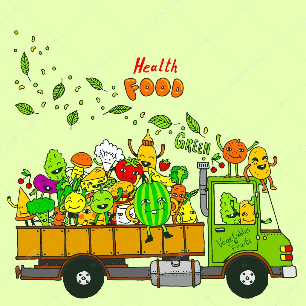 Green food delivery. Stock Vector Image by ©Sashatigar 52088799