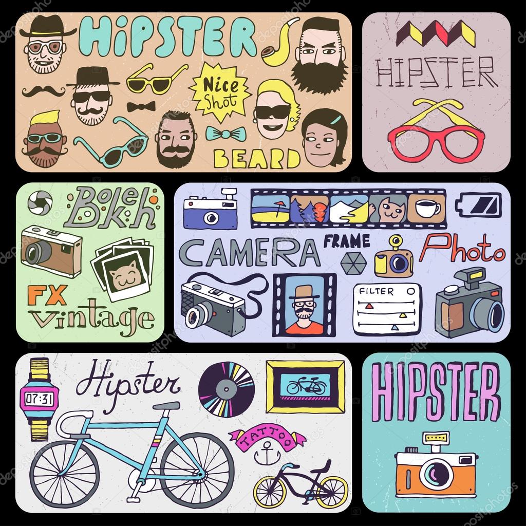 Hipsters doodles set Stock Vector Image by ©Sashatigar #52088803