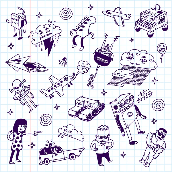 Crazy doodles — Stock Vector