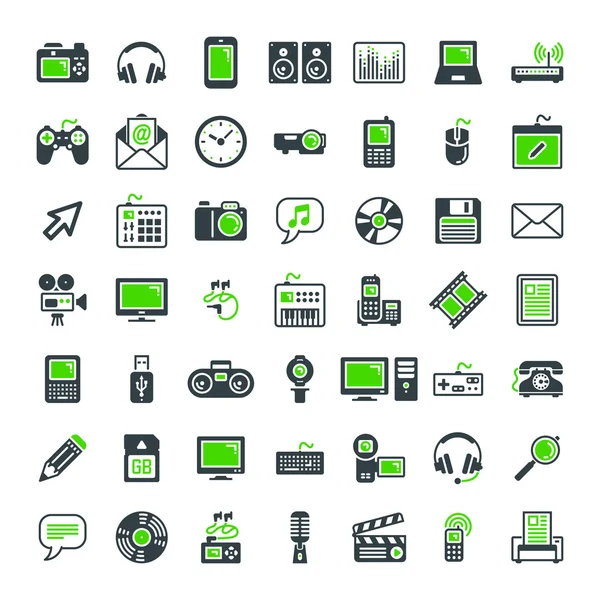Multimedia icons set. — Stock Vector