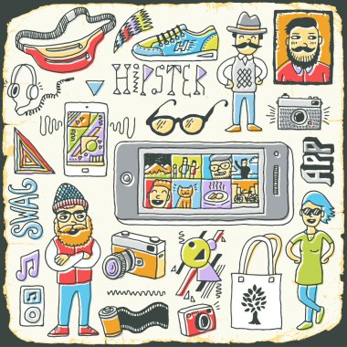 Hipster yağma seti