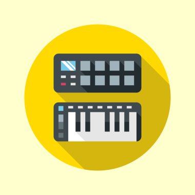Midi pads and keyboard clipart