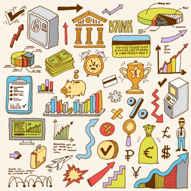 İş ve bankacılık simgeleri ayarlandı