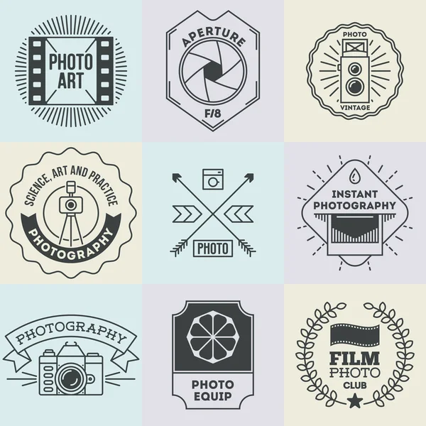 Fotografi logotyper set — Stock vektor