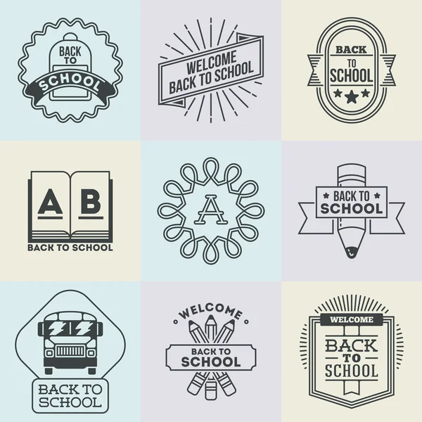 Conjunto de logotipos escolares . — Vetor de Stock