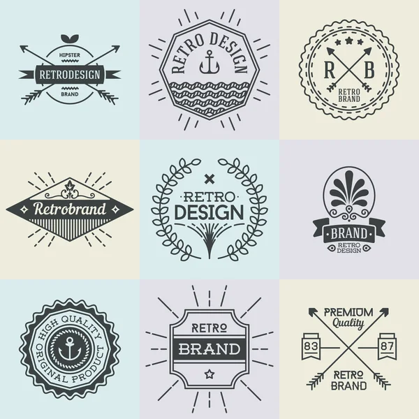 Retro logo's set — Stockvector