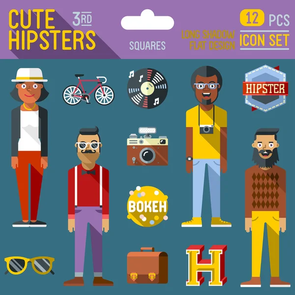 Ziet er schattig hipster — Stockvector