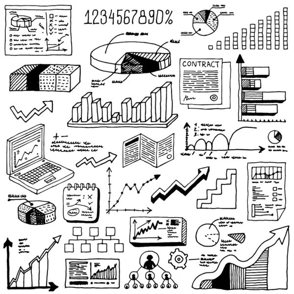 Elementos infográficos desenhados —  Vetores de Stock