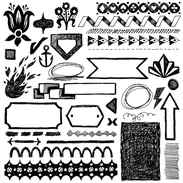 Elementos de diseño dibujado — Vector de stock