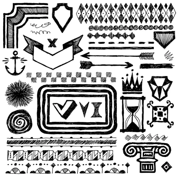 Drawn design elements — Stock Vector