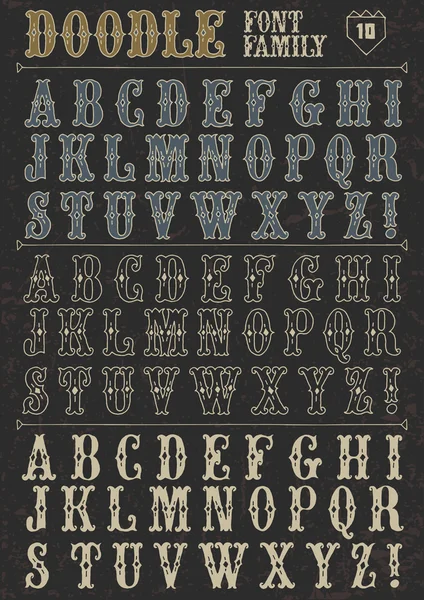 Doodle alfabet — Wektor stockowy