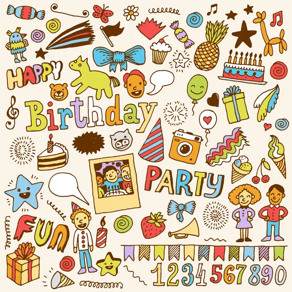 Happy birthday set — Stock Vector