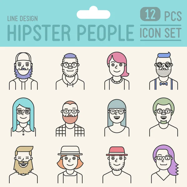 Persone hipster — Vettoriale Stock