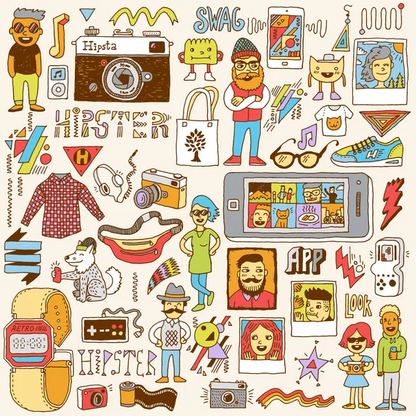 Ensemble de swag Hipster — Image vectorielle