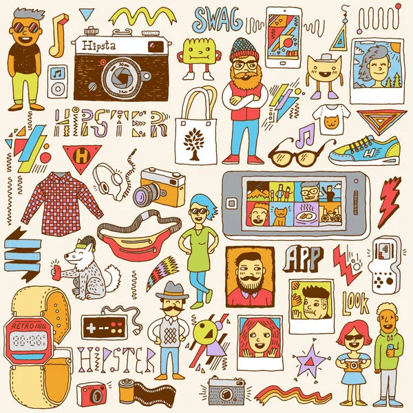 Conjunto de botín Hipster — Vector de stock