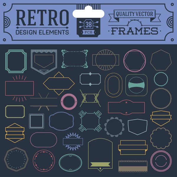 Molduras retrô — Vetor de Stock