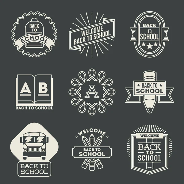 Skolan logotyper set. — Stock vektor