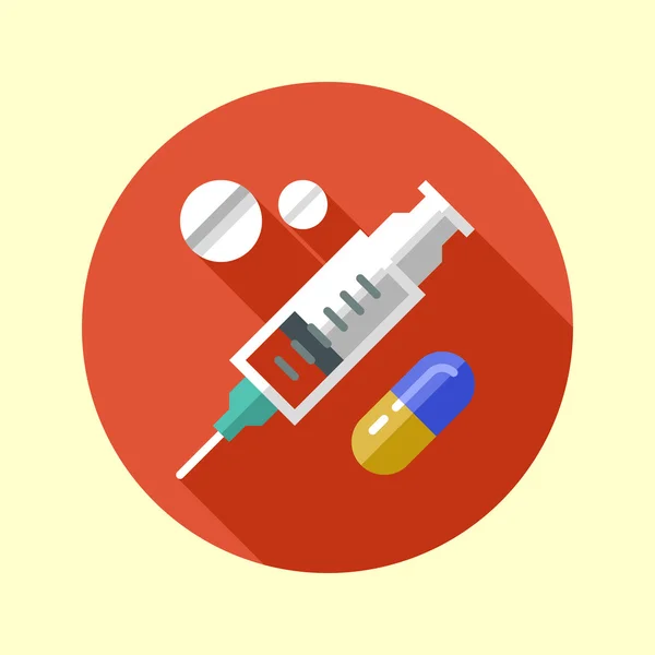 Syringe and pills icon. — Stock Vector