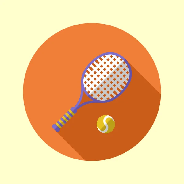 Rachetă de tenis și minge — Vector de stoc